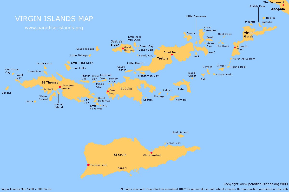 U S Virgin Island Map 51