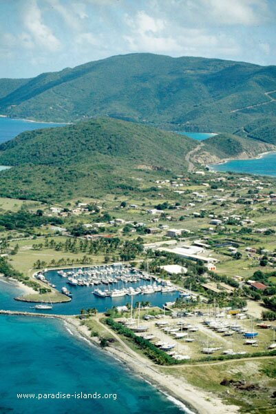 Aerial photo of Spanish Town and Virgin Gorda Yacht Harbour