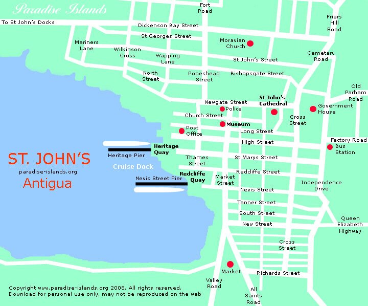 St John's Map Antigua