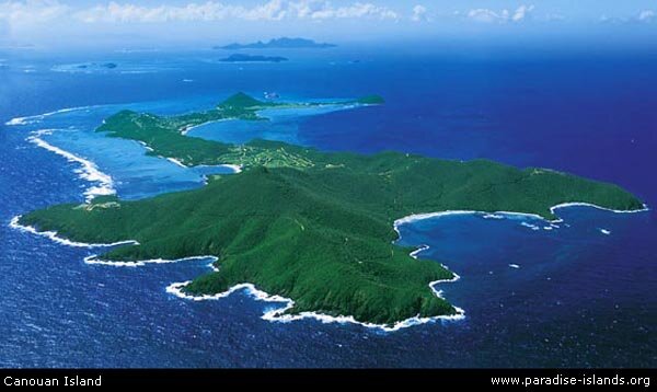 Canouan Island aerial photo