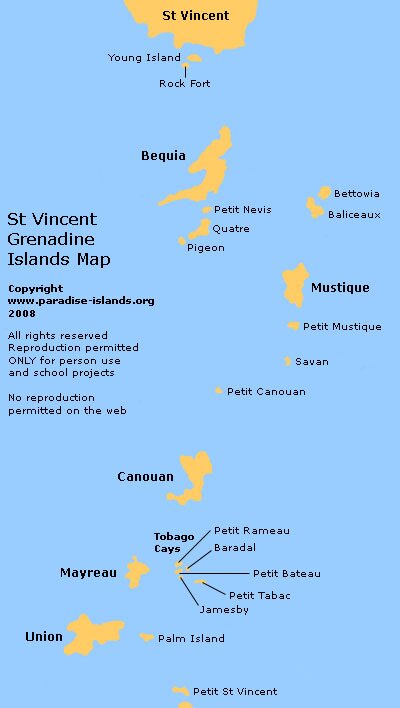 Grenadine Islands Map