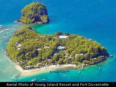 Young island aerial photo