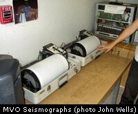 Seismographs at the Montserrat Volcano Observatory