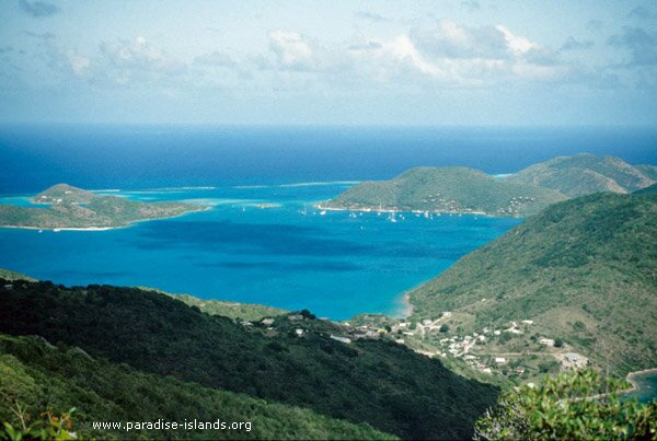 Photograph of North Sound, Virgin Gorda, BVI showing Prickly Pear and Eustatia islands